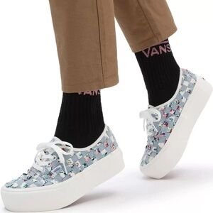 *NEW* Vans Unisex Woven Authentic Stackform Platform Floral Checkerboard Sneaker